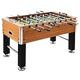 vidaXL Kickertisch Kicker Tischkicker Tischfussballspiel Spieletisch Fußballtisch Tischfussball Tischfußball Stahl 60kg 140x74,5x87,5cm Hellbraun Schwarz