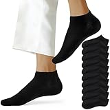 NUOZA Socken Herren 39-42 Damen Sneaker Socken 10 Paar Sneaker Damen Schwarz Kurze Halbsocken Baumwolle, 201
