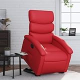 LAPOOH Relaxsessel mit Aufstehhilfe Rot Kunstleder, Fernsehsessel, Kinosessel, Lesesessel, Tv Sessel, Ohrensessel, Armsessel, Seselstuhl Wohnzimmer - 3204045