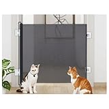 Einziehbares Gitter für Haustiertreppen, Netzgitter für Haustiertreppen, einziehbare Gitter für Treppen von 110/130 cm für Hunde, Innenbarriere für Hunde (L)
