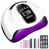 JOYBOY 168W Nageltrockner,UV Lampe für Gelnägel mit 4 Timern,Abnehmbarer Bodenplatte,Geeignet für Alle Gel Nageltrockner