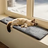 Mora Pets Katzen Fensterliege Katzenbett Fensterbank Selbstheizende Katzendecke Wärmedecke für Katze Selbstheizende Decke Heizdecke Ohne Strom Katzenliege Fenster rutschfest und Weich 90 x 28 cm