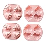 OFFSCH 4 Stück Liebes form Mousse Kuchenform in Herzform Cupcake-Kapazitäten Kochgeschirr Ofen silikonbackformen silokonbackformen kuchenbackformen 4-fach Form Silikonform Kieselgel Rosa
