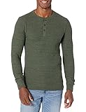 Amazon Essentials Herren Waffel-Henley Langarmshirt Normale Passform, Olivenheide, L