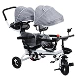 Geschwisterwagen, Doppelkinderwagen Baby und Kleinkind, Zwillingswagen Faltbar, Babywagen mit Doppelsitz, Kinderwagen für 2 Kinder