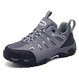 SHULOOK Wanderschuhe Damen WaSSerdicht Leicht Trekkingschuhe Damen rutschfeste Stiefeletten Bergschuhe Outdoor Schuhe Damen Sneaker für Camping,Hiking,Angeln (Schwarz Grau EU 41.5