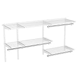 Verstellbarer Kleiderschrank-Organizer, Wandmontage, Kleiderstange aus Metall mit Hängestangen und Aufbewahrungsregalen für Schlafzimmer und Wohnzimmer