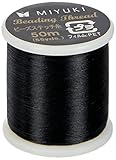 Rayher Hobby Rayher 89300576 Aufreihgarn für Rocailles, schwarz, Spule 50 m, Stärke 0,27 mm ø, ideal für Delica-Rocailles 1,6 mm, Perlenaufreihgarn 100 % Nylon, extrem dünn und reißfest