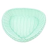 FOMIYES Herzförmiger Kleiner Geflochtener Servierkorb aus Robustem PP Kunststoff Stapelbarer Brotkorb für Küche und Tisch Vielseitiger Snackkorb zur Aufbewahrung von Obst und Brot