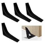 Fyfjur 4 Stück Türstopper Boden,Türkeil Gummi, Türkeil mit Mehreren Winkeln, Tragbarer Fensterstopper, geeignet für Küche, Bad, Schlafzimmer, Fenster (Schwarz)