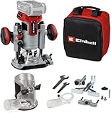 Einhell Professional Akku-Oberfräsen-Kantenfräsen-Set TP-RO 18 Set Li BL-Solo Power X-Change (18 V, Brushless, Frästiefen-Feineinstellung, inkl Zubehör+Tasche, ohne Akku)