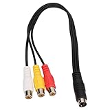 S-Video auf 3 Cinch Kabel, S-Video 4 poliger Stecker auf 3 Cinch Buchsen Video Adapterkabel, 0, Cinch Videokabel Rot Gelb weiß, Plug and Play