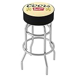 Trademark Global Barhocker Coors Bankett-Logo-Hocker mit Schaumstoff gepolsterter Sitzfläche – Drehstuhl für Spielzimmer, Garage oder Hausbar