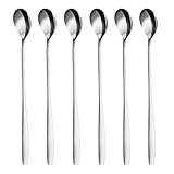 GRÄWE Latte Macchiato Löffel Set, Gold, 6-teilig, 22 cm, Lange Löffel, Cocktaillöffel, Dessertlöffel, Eislöffel, Löffel für Eiskaffee, Edelstahl, spülmaschinengeeignet