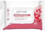 Cleanic Intimate Feucht-Toilettenpapier - spülbar - Kombination aus Feuchtpapier und Feuchttuch - reinigt und erfrischt den Intimbereich - Cranberry-Extrakt und Präbiotikum - 40 Stück
