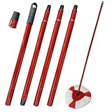 Yuragim Moppstiel Ersatz kompatibel mit Vileda Turbo Spin Mop, 4-teiliger Verstellbarer Wischmopp Ersatzgriff mit Deutschem Gewinde, Wischmopp-Stiel Mop Teleskopstiel Stange Zubehör für Bodenreinigung
