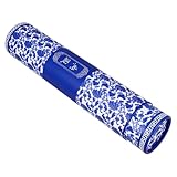 POPETPOP Kalligrafie Aufbewahrungsbox für Schriftrollen aus Verdicktem Material mit Blau Weißem Porzellan Muster Große Posterrolle Verpackung Vielseitige Kunstwerk Tube für Versand und