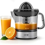 LEBENLANG Zitruspresse elektrisch - 2 Kegel & BPA-Frei I Hohe Saftausbeute I 700ml Orangenpresse elektrische Saftpresse Edelstahl für Zuhause I Entsafter Zitronenpresse Orangensaftpresse Fruchtpresse