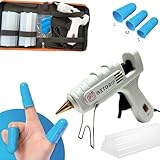 GET GRIP Heißklebepistole | Hot Glue Gun | Doppelte Leistung 80 W/120 W - Leistungsstarke Heißklebepistole von hoher Qualität mit 30 Klebestiften von 11 mm und Fingerschutz gegen Skalp