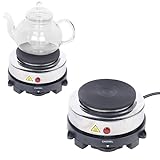 Kochplatte Einzeln Elektrisch Einzelkochplatte Gusseisen/Edelstahl Für Küche Büro oder Camping Kleine Herdplatte Mit Stufenloser Temperatureinstellung Campingkocher Für Einen Topf 500W