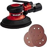 Einhell Druckluft-Exzenterschleifer TC-PE 150 (150 mm Schleiftellerdurchmesser, stufenloser Regulierungshebel, inkl. 6 Schleifpapieren, Stecknippel, Spannschlüssel)