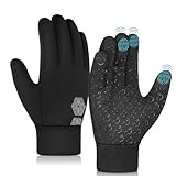 AOTOW Kinder Handschuhe Winter Thermo Laufhandschuhe - Touchscreen Fahrradhandschuhe Warm Kinderhandschuhe Winddichte Warme Fahrrad Handschuh Softshell Reithandschuhe für 4-12 Jahre Kind Jung Mädch