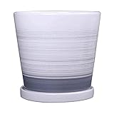 Star i yuan Runder Keramik-Blumentopf Übertopf mit Drainagelöchern und Keramikschale an der Unterseite Keramik-Blumentopf Pflanzgefäß Blumentopf Sukkulenten Pflanztopf Bonsai Blumenbehälter Desktop