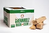 Hamann Mercatus GmbH Brennholz Karton 33cm 33,75dm³ hoher Brennwert langanhaltende Wärme Ofenfertig Hochwertiges Hartholz Naturprodukt Buche Esche