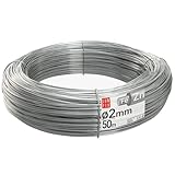 Spanndraht 1,3 Kg (ca.50m) Gartendraht Silber Ø 2mm Verzinkt Maschenddrahtzaun