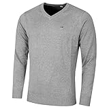 Calvin Klein Herren V-Ausschnitt Soft Cotton Pullover - Grau Marl - L