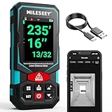 Laser Entfernungsmesser 100m/330ft, MiLESEEY Wiederaufladbares Multifunktions-Lasermessgerät mit digitalem Neigungssensor, ±2mm Genauigkeit, App-Konnektivität, 2,4' IPS-Display, inkl. Batterie