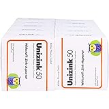 Unizink 50 magensaftresistente Tabletten, effektive Zinkversorgung für ein starkes Immunsystem, gesunde Haut, Haare und Nägel sowie zur Vorbeugung von Erkältungen und Müdigkeit, 1000 St