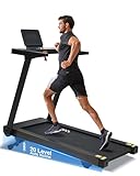 BORGUSI Faltbares Laufband mit automatischer Neigung – 4 PS 18,9 Zoll breite Laufbänder für Senioren zu Hause, 180 kg Kapazität, hintergrundbeleuchteter Knopf, LED-Display, stoßdämpfend, Bluetooth-App