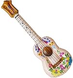 W WIDMANN MILANO Party Fashion 0512H - Aufblasbare Flower-Power Gitarre, Länge circa 105 cm, Instrument, Luftgitarre, Mottoparty, Karneval