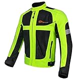 MH96_ITALY Reflektierende Motorradjacke mit abnehmbarem Schutz, atmungsaktiv, wasserdicht, hohe Sichtbarkeit bei Nacht, XL
