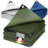 KARAT Abdeckplane 240g/m² wasserdicht 2 x 3 m Grün Allzweckplane für Schutz vor Witterung - Top geeignet für Gartenbereich - UV-stabil beidseitig beschichtet, wasserfest und abwaschbar