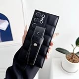 Leder-Armband-Halterung für Samsung S24 Ultra, S23, S21, S20, FE, S22 Plus, Note 20, A55, A35, A25, A15, 5G, A05s, A05, 4G, Schwarz, für Galaxy S20 FE