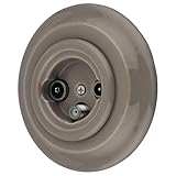 Unterputz Porzellan Retro Antennendose 3-Loch, All-in-One, Serie PR1 graubeige