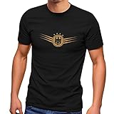 MoonWorks® Herren T-Shirt Deutschland Fußball EM-Shirt 2021 Fußballeuropameisterschaft Deutschlandshirt mit Bundesadler schwarz L