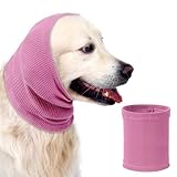 Aomig Ohrenschützer für Hunde Hundemütze Haustier Hunde Gehörschutz Hunde Ohrenklappe Hund Kopfwickel Hals und Ohren Wärmer Hunde Ohrenschutz Gehörschutz für Hunde Silvester Hundekopfhörer (Rosa,M)