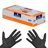 daybays Einmal Einweg Nitrilhandschuhe Schwarz Einweghandschuhe Einmalhandschuhe Nitril Sterile Handschuhe Black Disposable Gloves Latexfrei Puderfrei (M, 100 Stück)