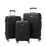 payé Kofferset 3-teilig Schwarz - Hartschalenkoffer mit Zahlenschloss und 360 Grad Rollen - Reisekoffer Trolley Rollkoffer L XL XXL