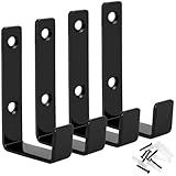 QWORK® 4 Stück Wandhaken Schwerlast, Schwarz Stahl Wandhaken J Haken Zum Aufhängen von Kabeln, Drähten, Sportgeräten (8 * 4.5 cm)