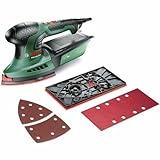 Bosch Home and Garden Multi Schleifmaschine PSM 200 AES (200 Watt, im Koffer) 06033B6000 Schwarz, Grün, Rot