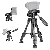 NEEWER Basic Mini Tisch Stativ für Kamera mit 3 Wege Schwenk Neigekopf und Handgriff, Kleiner tragbarer Tripod Selfie Stick aus Metall mit 1/4' Schraube für DSLR Vlog Videoaufnahmen, max. 2kg, TP02