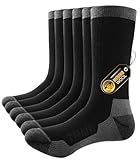 PULIOU Merino Socken Herren Damen Thermosocken Wandersocken Outdoor & Trekking-Socken, Anti-Blasen, Gepolstert Arbeitssocken Wintersocken，Schwarz 35-38