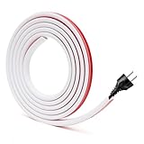 CEWROM Kabelkanal Boden, Kabelkanal Selbstklebend, Minikabelkanäle 3m, Halbrunde Kabelabdeckung Kabelschacht, Versteckung von Kabeln oder Leitungen, Flexibler PVC Bodenkabelschutz, für Haus Büro(Weiß)