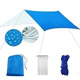 Wasserdichtes UV-beständiges Camping-Sonnenschutzzelt, quadratischer Outdoor-Sonnenschutz mit hitzebeständigem silberfarbenem Boden, geeignet für Strandpicknicks, Outdoor-Camping und Hinterhofgebrauch