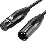 SHULIANCABLE Mikrofonkabel XLR, Stecker auf Buchse für Mikrofon, Verstärker, Mischpult, Lautsprecher (3M)