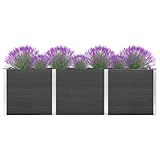 SXJEQOC Hochbeet aus WPC Grau 300x100x91 cm Schmal und Hoch Wetterbeständig für Garten Terrasse Balkon Outdoor Pflanzkübel Blumenbeet Kräuterbeet